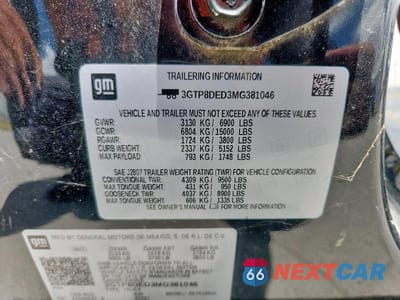 Zdjęcie 12 z 12 samochodu: 2021 GMC SIERRA C1500 SLT VIN:3GTP8DED3MG381046 - miniatura