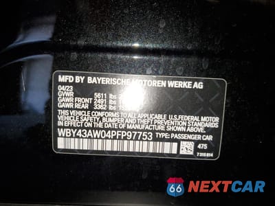 Zdjęcie 12 z 12 samochodu: 2023 BMW I4 EDRIVE 35 VIN:WBY43AW04PFP97753 - miniatura