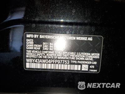 Zdjęcie 12 z 12 samochodu: 2023 BMW I4 EDRIVE 35 VIN:WBY43AW04PFP97753 - miniatura