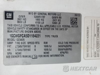 Zdjęcie 13 z 13 samochodu: 2014 CHEVROLET EXPRESS G2500 VIN:1GCWGFCA4E1161000 - miniatura