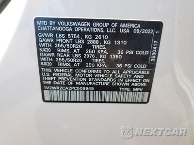 Zdjęcie 13 z 16 samochodu: 2023 VOLKSWAGEN ATLAS SE VIN:1V2WR2CA2PC509949 - miniatura