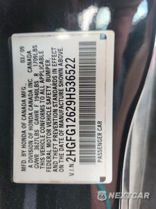 Zdjęcie 12 z 12 samochodu: 2009 HONDA CIVIC LX VIN:2HGFG12629H536522 - miniatura