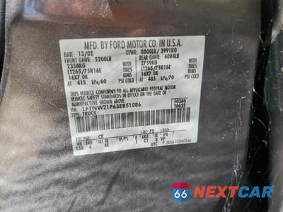 Zdjęcie 12 z 12 samochodu: 2003 FORD F250 SUPER DUTY VIN:1FTNW21P63EB51086 - miniatura