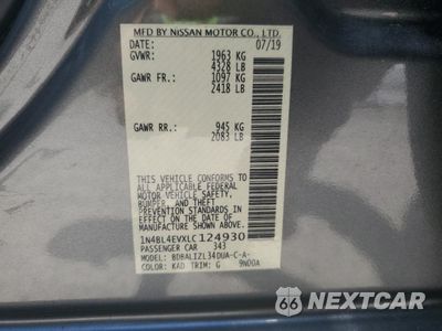 Zdjęcie 12 z 14 samochodu: 2020 NISSAN ALTIMA SL VIN:1N4BL4EVXLC124930 - miniatura