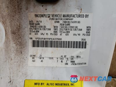 Zdjęcie 12 z 12 samochodu: 2015 FORD F450 SUPER DUTY VIN:1FDUF4HY5FEA17000 - miniatura