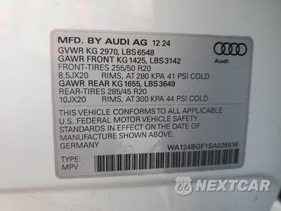 Zdjęcie 13 z 13 samochodu: 2025 AUDI Q6 E-TRON PREMIUM PLUS VIN:WA124BGF1SA025516 - miniatura