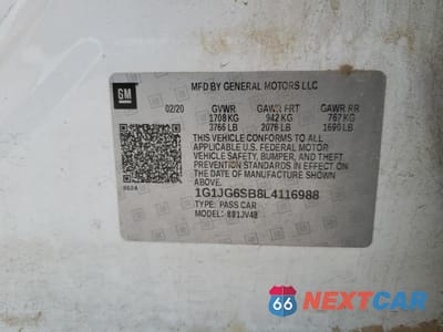 Zdjęcie 13 z 13 samochodu: 2020 CHEVROLET SONIC VIN:1G1JG6SB8L4116988 - miniatura