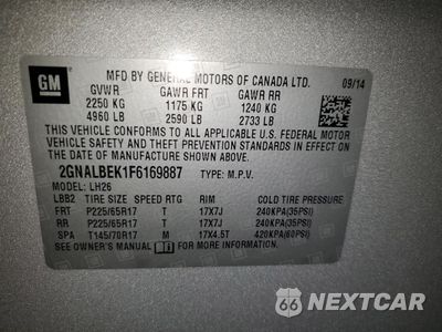 Zdjęcie 13 z 13 samochodu: 2015 CHEVROLET EQUINOX LT VIN:2GNALBEK1F6169887 - miniatura