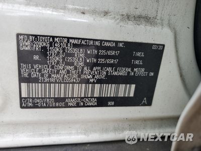 Zdjęcie 13 z 15 samochodu: 2020 TOYOTA RAV4 LE VIN:2T3H1RFV7LC058437 - miniatura