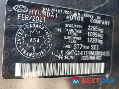 Zdjęcie 12 z 12 samochodu: 2022 GENESIS G70 LAUNCH EDITION VIN:KMTG14TE9NU081415 - miniatura