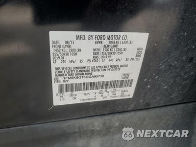 Zdjęcie 13 z 15 samochodu: 2016 FORD EXPLORER SPORT VIN:1FM5K8GT6GGA95739 - miniatura