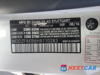 Zdjęcie 12 z 12 samochodu: 2017 MERCEDES-BENZ E 300 4MATIC VIN:WDDZF4KB6HA110283 - miniatura