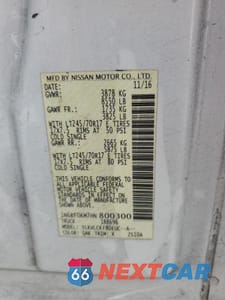 Zdjęcie 13 z 13 samochodu: 2017 NISSAN NV 1500 S VIN:1N6BF0KM7HN800300 - miniatura