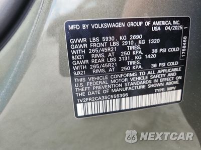 Zdjęcie 14 z 15 samochodu: 2025 VOLKSWAGEN ATLAS SEL PREMIUM R-LINE VIN:1V2FR2CA3SC556366 - miniatura