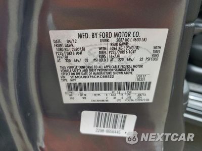 Zdjęcie 13 z 13 samochodu: 2012 FORD ESCAPE XLT VIN:1FMCU9D76CKC68522 - miniatura