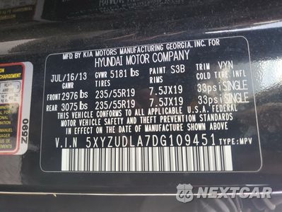 Zdjęcie 13 z 15 samochodu: 2013 HYUNDAI SANTA FE SPORT VIN:5XYZUDLA7DG109451 - miniatura