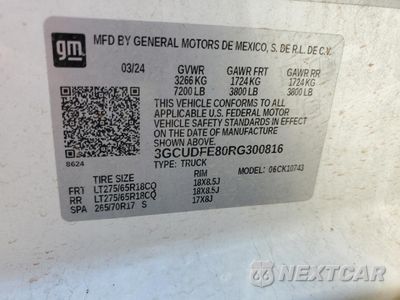Zdjęcie 12 z 15 samochodu: 2024 CHEVROLET SILVERADO K1500 LT TRAIL BOSS VIN:3GCUDFE80RG300816 - miniatura