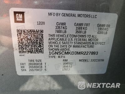Zdjęcie 13 z 13 samochodu: 2021 CHEVROLET TAHOE C1500 LS VIN:1GNSCMKD3MR227893 - miniatura