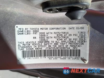 Zdjęcie 14 z 14 samochodu: 2000 TOYOTA LAND CRUISER VIN:JT3HT05J8Y0099744 - miniatura