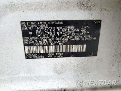 Zdjęcie 13 z 13 samochodu: 2009 TOYOTA RAV4 SPORT VIN:JTMZF32V59D011422 - miniatura