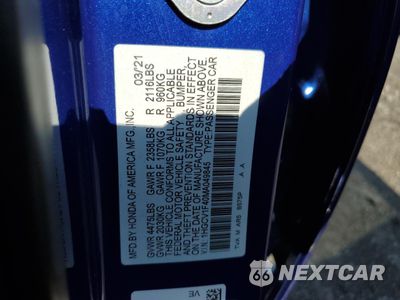 Zdjęcie 12 z 13 samochodu: 2021 HONDA ACCORD SPORT SE VIN:1HGCV1F40MA049845 - miniatura