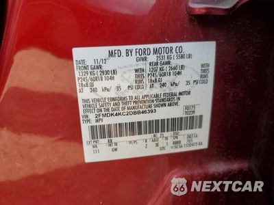 Zdjęcie 12 z 12 samochodu: 2013 FORD EDGE LIMITED VIN:2FMDK4KC2DBB46393 - miniatura