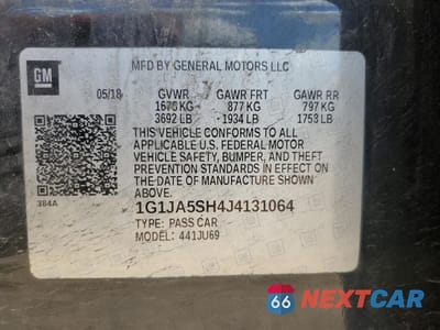 Zdjęcie 12 z 14 samochodu: 2018 CHEVROLET SONIC LS VIN:1G1JA5SH4J4131064 - miniatura