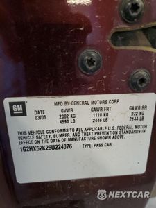 Zdjęcie 12 z 14 samochodu: 2005 PONTIAC BONNEVILLE SE VIN:1G2HX52K25U224076 - miniatura