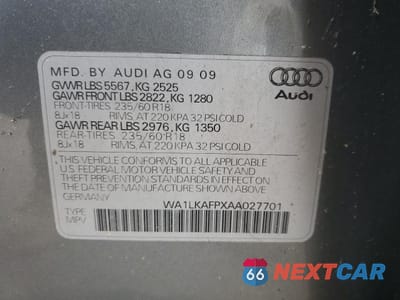 Zdjęcie 13 z 13 samochodu: 2010 AUDI Q5 PREMIUM PLUS VIN:WA1LKAFPXAA027701 - miniatura