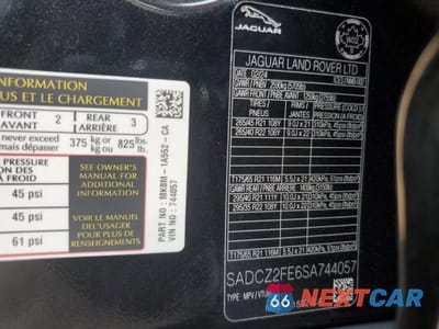 Zdjęcie 12 z 12 samochodu: 2025 JAGUAR F-PACE SVR VIN:SADCZ2FE6SA744057 - miniatura