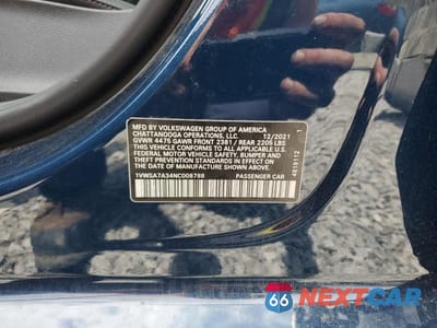 Zdjęcie 12 z 12 samochodu: 2022 VOLKSWAGEN PASSAT SE VIN:1VWSA7A34NC008788 - miniatura