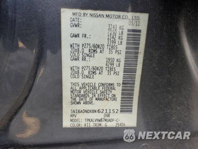 Zdjęcie 13 z 13 samochodu: 2011 NISSAN ARMADA SV VIN:5N1BA0NDXBN621152 - miniatura