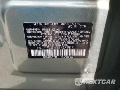 Zdjęcie 13 z 13 samochodu: 2015 SUBARU FORESTER 2.5I LIMITED VIN:JF2SJAHC0FH483916 - miniatura