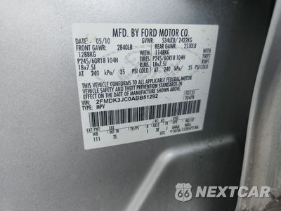 Zdjęcie 12 z 12 samochodu: 2010 FORD EDGE SEL VIN:2FMDK3JC0ABB51292 - miniatura