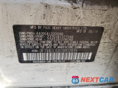 Zdjęcie 12 z 14 samochodu: 2016 SUBARU WRX LIMITED VIN:JF1VA1L6XG9802835 - miniatura