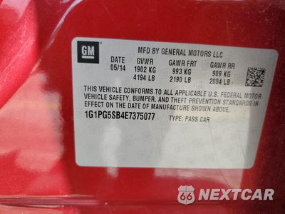 Zdjęcie 12 z 14 samochodu: 2014 CHEVROLET CRUZE LTZ VIN:1G1PG5SB4E7375077 - miniatura