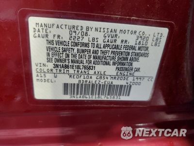 Zdjęcie 12 z 12 samochodu: 2008 NISSAN SENTRA 2.0 VIN:3N1AB61E18L765831 - miniatura