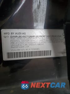 Zdjęcie 12 z 12 samochodu: 2012 AUDI A4 PREMIUM VIN:WAUBFAFL9CA109485 - miniatura