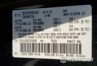 Zdjęcie 13 z 13 samochodu: 2007 DODGE RAM 1500 ST VIN:1D7HU18237S155455 - miniatura