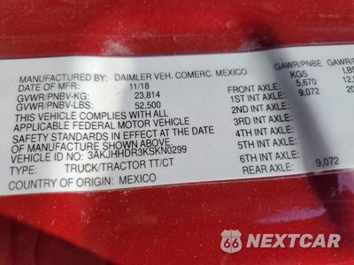 Zdjęcie 10 z 10 samochodu: 2019 FREIGHTLINER CASCADIA 126 SEMI TRUCK VIN:3AKJHHDR3KSKN0299 - miniatura