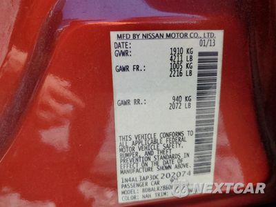 Zdjęcie 12 z 14 samochodu: 2013 NISSAN ALTIMA 2.5 VIN:1N4AL3AP3DC202074 - miniatura