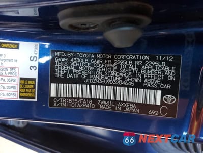 Zdjęcie 12 z 12 samochodu: 2013 TOYOTA PRIUS V VIN:JTDZN3EU9D3204645 - miniatura