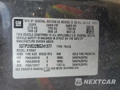 Zdjęcie 12 z 14 samochodu: 2011 GMC SIERRA K1500 SLE VIN:3GTP2VE22BG241377 - miniatura