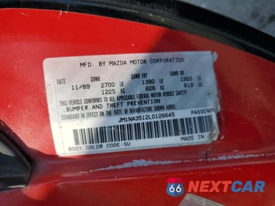 Zdjęcie 13 z 15 samochodu: 1990 MAZDA MX-5 MIATA VIN:JM1NA3512L0126645 - miniatura