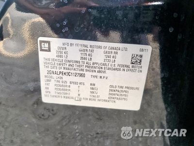 Zdjęcie 12 z 12 samochodu: 2012 CHEVROLET EQUINOX LT VIN:2GNALPEK9C1127960 - miniatura