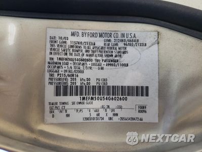 Zdjęcie 12 z 14 samochodu: 2004 MERCURY SABLE GS VIN:1MEFM50U54G602600 - miniatura