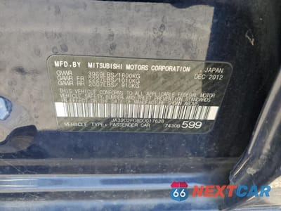 Zdjęcie 12 z 12 samochodu: 2013 MITSUBISHI LANCER ES/ES SPORT VIN:JA32U2FU8DU017628 - miniatura