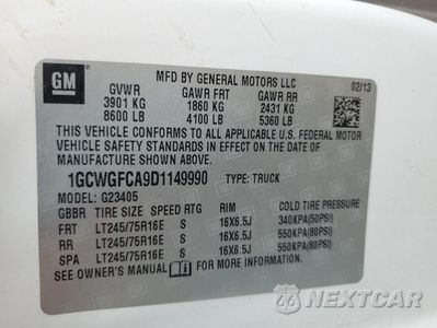 Zdjęcie 13 z 13 samochodu: 2013 CHEVROLET EXPRESS G2500 VIN:1GCWGFCA9D1149990 - miniatura