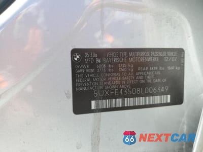 Zdjęcie 12 z 12 samochodu: 2008 BMW X5 3.0I VIN:5UXFE43508L006349 - miniatura