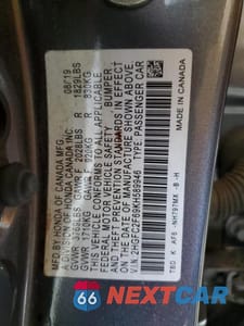Zdjęcie 12 z 12 samochodu: 2019 HONDA CIVIC LX VIN:2HGFC2F69KH589946 - miniatura